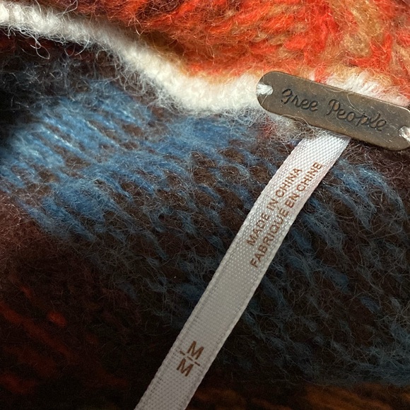 Women’s Free People hooded pullover size M. Apple cider combo. Super soft NWT - Picture 5 of 8